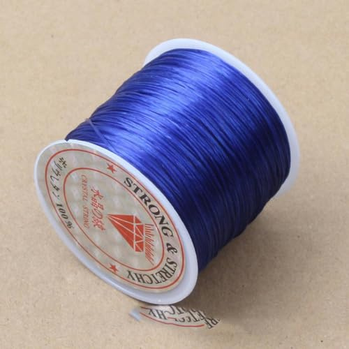 60 metri 0.5-1.2mm Forte elastico di 1 piece Cavo di perline Bracciale Collana Filo elasticizzato Stringa per creazione di gioielli Fai da te Linea flessibile-0.6MMx60Metri-1 rotolo