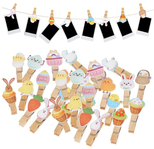 HOMSFOU 70pièces Clips De Rangement pour Photos Bois Pinces Photo Petites Trombones Pinces Loisirs Créatifs Mini-Pinces pour Fil à Linge
