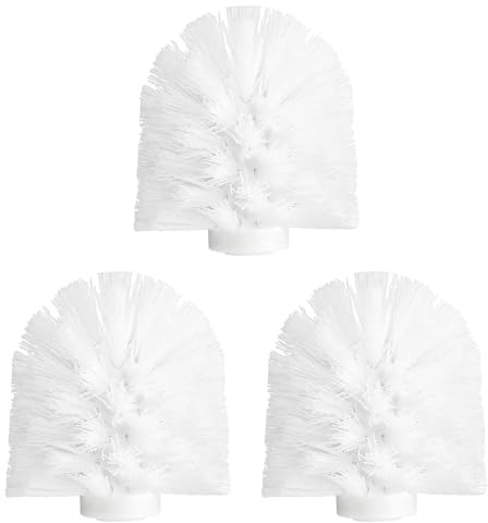 QUARKZMAN 3pz Testine di Ricambio per Spazzola WC 12mm, Spazzola WC a Forma di Palla Rotonda Pulizia delle Teste delle Spazzole Bianco