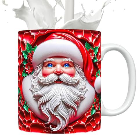 -Teetassen-Weihnachtsmann-Tassen – Weihnachtsmann-Kaffeetassen, Weihnachtsmann-Keramik-Weihnachtstasse | Weihnachtsmann Kaffeetasse Weihnachtsbecher, Weihnachtsbecher Schreibtischdekoration, Keramik