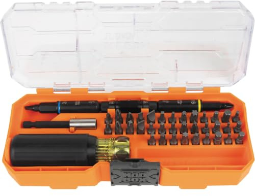 Klein Tools 32501HD KNECT 46-Piece Impact-Rated Multi-Bit Screwdriver and Nut Driver Set With MODbox Case, 39 Bits, 4 Nut Drivers, Holder, Handle