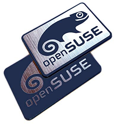 Open Suse Linux Sticker Set (Two Pieces) - Linux Chrome Reflective Series