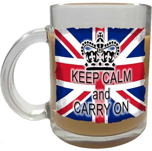 Klassek Keep Calm and Carry ON English Mug Wartime Joke Funny Hygenic Dishwater and Microwave Safe Coffee Tea 10oz 295ml man or Woman Present or Gift