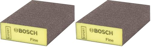 Bosch 1x EXPERT S471 Standard Blocks (for Paint on wood, Softwood, Ø 69 x 97 x 26 mm, Fine, Professional Accessory Hand Sanding) (Pack of 2)