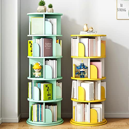 Um 360 Grad drehbares Bücherregal für Schlafzimmer, Wohnzimmer und Heimbüro, multifunktional, 5 Ablagen, drehbares Bücherregal (Grün, B 50 x 157 cm)