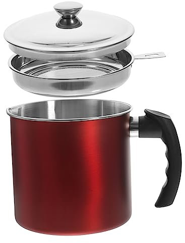 PRETYZOOM Filtro De Aceite De Acero Inoxidable Recipiente Para Grasa De Tocino Con Colador Tarro Para Grasa Para Cocina