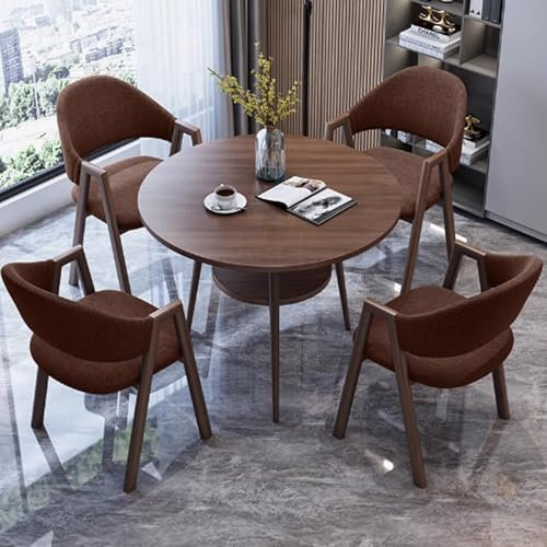 Kleines rundes Besprechungstisch-Set mit Stühlen, Büro, Konferenztisch für Küche, Esszimmer, Doppelschicht-Design für Effizienz und Stil