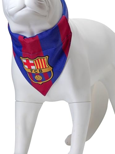 Max & Molly Hundehalsband Bandana FC Barcelona/XS-S, wendbares 2-in-1 Bandana, kein Binden Design, weich, waschbar