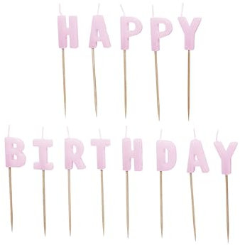 PartyDeco Geburtstagskerzen Happy Birthday Lila | 2,5 cm - 13 STK.