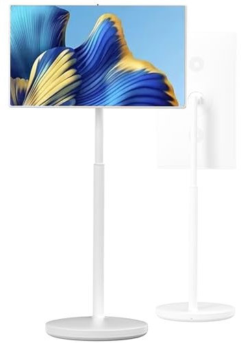 SHENGSHIYU 32 Tele Portatil TV con Ruedas, 4K Televisor TV con Bateria para Videollamadas, Rotación/Inclinación TelevisióN Portátil TV para Estudiar, Reuniones, Películas, Juegos, Canto,4+64G