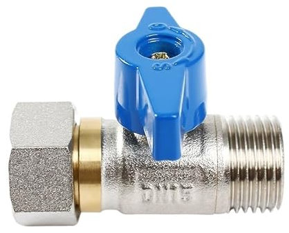 Brass Ball Valve Air Compressor Water Gas Oil Shut Off Valve 1/2 3/4 BSP Threaded Mini Male to Female for Fuel Air(3I4 Blue)