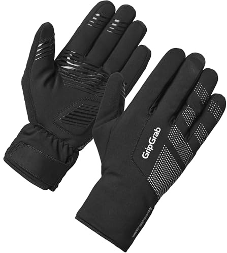 GripGrab Ride Wasserdicht Winter Fahrradhandschuhe Warm Winddicht Thermo | Gefütterte Radhandschuhe mit Fleece Liner, 4 mm DoctorGel Polsterung und praktischem Klettverschluss Bündchen am Handgelenk