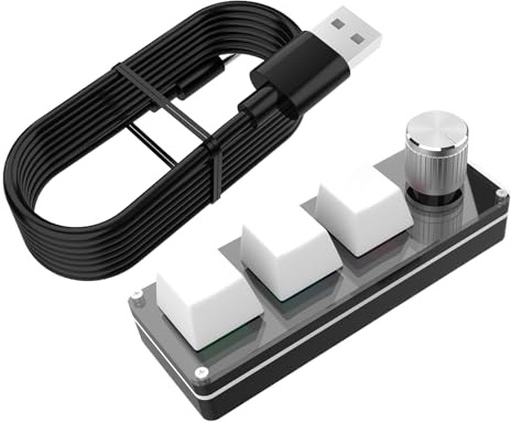 Keypad Programable Personalizado - Teclado Compacto Silencioso con Control Volumen | Dispositivo Atajos Copiar Pegar Trading Oficina Profesional Laptop Escritorio