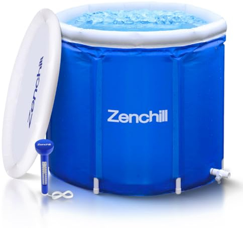 Zenchill ZenZone 1 Ice Bath Tub – 370L Portable Cold Plunge Tub for Adults | for Cold Water Therapy, Anxiety Relief & Mental Clarity – Outdoor Ice Bathtub (Blue)