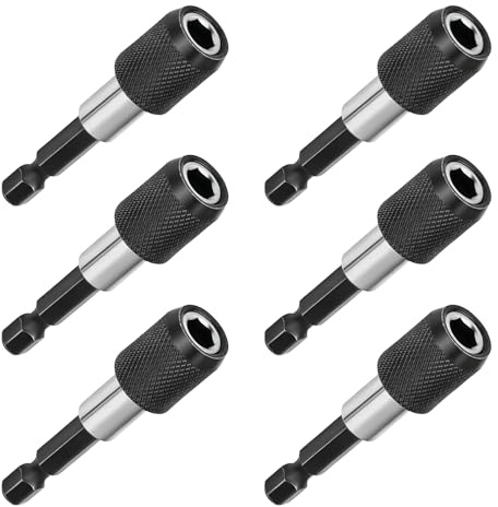 6Pcs Quick Releasing Hexagonal Handle Extension Rod 60mm Screwdriver Extended Locking Bit Holder with Secure Locking