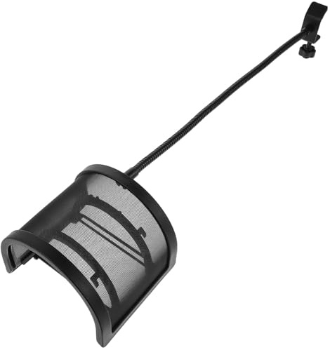 JOINPAYA Recording Microphone Cover U Shape Metal Mesh Pop Filter Mic Shield Windscreen for Studio Podcast Vocal Use Handheld Condenser Mics
