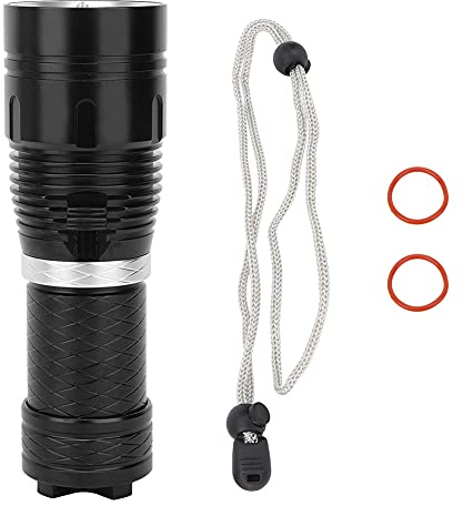 Mtlavishness Black Aluminium L2 LED-dykningsficklampa Steglös avbländning Vattentät undervattenslyktalampa för camping med 6000 lm ljusstyrka och flygplanskvalitet hållbarhet