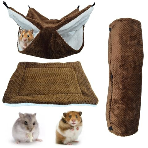 Générique Hamsterhängmatta, uppvärmd tunnelmatta för terrier | Chinchilla-sovplats, för marsvin iller hamster chinchilla bur sovande vila, klättra gömma sig