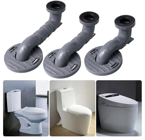 Sifone per WC regolabile in PVC per tubi di uscita da 110 mm, a prova di perdite e componente di drenaggio per diverse installazioni di servizi igienici (250 mm)