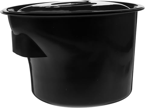 HEALEEP Urinoir Portable en Plastique Noir Couvercle Seau de Chambre pour Soins aux Personnes Âgées et Garçon et Filles