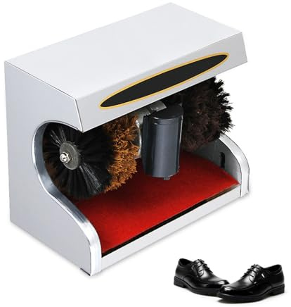 Electric Shoe Polisher Machine, Automatic Induction, Low Noise, Household and Commercial Use, Includes Combined Spherical Brush for Effective Polishing