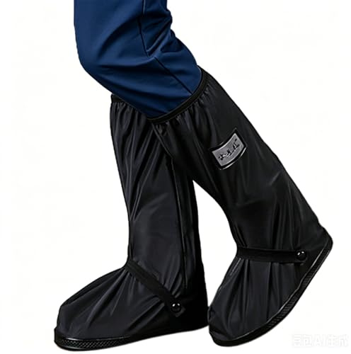HSEAMALL Couvre-Chaussures,Surchaussures Imperméable Semelle Antidérapante Moto Scooter Cyclisme Bicyclette Chaussures de Pluie Couverture (43/45 EU)