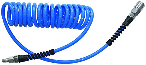 ewo Druckluft-Spiralschlauch Polyurethan, DN 7,2 Kupplung und Stecker, Schlauch-ø: 12 x 8 mm, Arbeitslänge: 10 m, Außen-ø: 80 mm, Arbeitsdruck: 16,0 bar