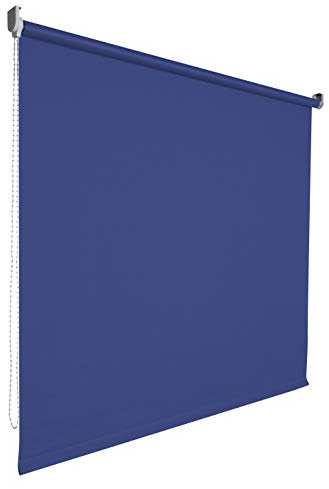 Verdunkelungsrollo Rollo Vorhang Fenster Kettenzugrollo Seitenzugrollo viele Farben Breite 60-200 cm Höhe 180 cm Stoff lichtundurchlässig verdunkelnd Metall Halter (Größe 150 x 180 cm Farbe Blau)