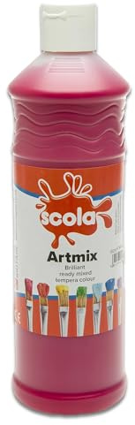 Scola Artmix 600ml Bottles Ready Mix Craft Poster Paint Crimson