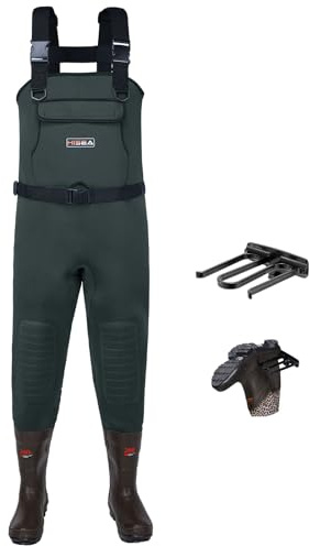 HISEA Neoprene Fishing Chest Waders for Men with Boots Cleated Bootfoot Waterproof Mens Womens Wader Fishing & Hunting Wader