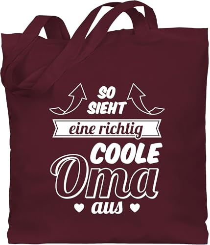 Baumwolltasche - Geschenk - So sieht eine richtig coole Oma aus Pfeile - Unisize - Bordeauxrot - omas geschenke bag for grandma omi für beutel ostergeschenke großeltern kleinigkeit großmutter