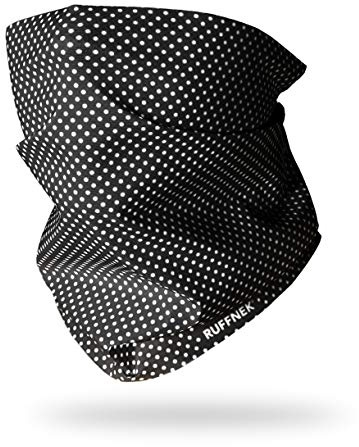 Ruffnek B&W POLKADOT Multifunctional Headwear Neck warmer snood tube scarf - Men, Women -Cycling, Hiking, Skiing, Running, Biker