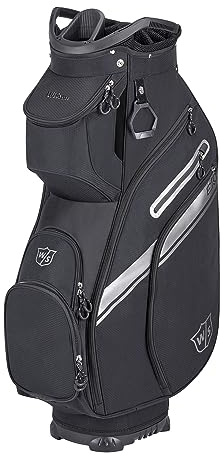 Wilson Staff Bolsa de Golf, Exo II Cart Bag, Bolsa Trolley, para hasta 14 Palos, Negro/Plateado,2,3 kg, WGB6650BL