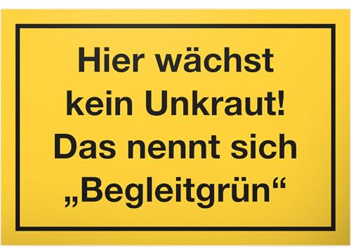 DankeDir! Kein Unkraut Begleitgrün - Schild 30 x 20 cm - Garten Geschenk Geschenkidee Deko Mama & Papa Gartenschild - lustiger Spruch Freunde Türschild Geburtstagsgeschenk