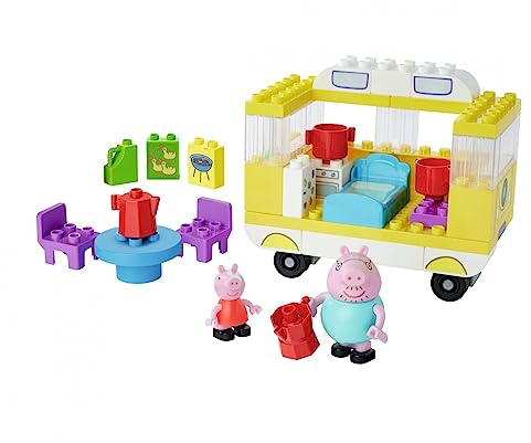 BIG-Bloxx Peppa Pig Camper - Peppa´s Campingwagen, Construction Set, BIG-Bloxx Set bestehend aus Peppa, Papa Wutz und Camper, 52 Teile, für Kinder ab 18 Monaten