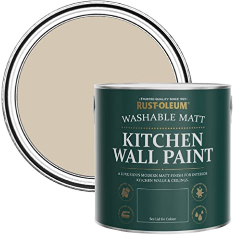 Rust-Oleum abwaschbare matte, geruchsarme beige Küchenwandfarbe - Karamell 2,5 Litres