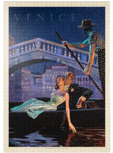 MyPuzzle Italien: EIN Abend in Venedig, Vintage Poster - Premium 1000 Teile Puzzle - MyPuzzle Sonderkollektion von Anderson Design Group