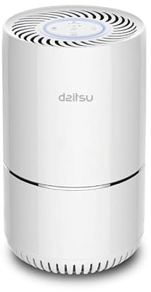 Daitsu - Purificador de Aire Holly CADR 65 | 3 Velocidades de Filtración | Antiácaros y Neutralizador de olores | Diseño Innovador 360 Grados | Purificación Eficiente