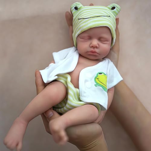 OtardDolls 32 cm Silikon Reborn Babypuppe Jungen Schlafen Reborn Babypuppen Lebensechte Handgemachte Bemalte Reborn Puppen mit Kleidung und Flaschen Geschenkset für Kinder