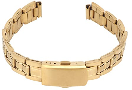 YUYTE Schnellverschluss-Uhrenarmband aus Edelstahl – Armband mit Doppelverschluss-Schnalle (Gold) für Damen und Herren