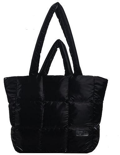 TIAASTAP Puffer Bag für Damen, Groß Shopper Tasche Einfarbig Puffer Tote Bag mit Reißverschluss Gesteppte Tasche Stepptasche Gross Umhängetasche Hobo Bag Handtasche Damen Groß Schultertasche