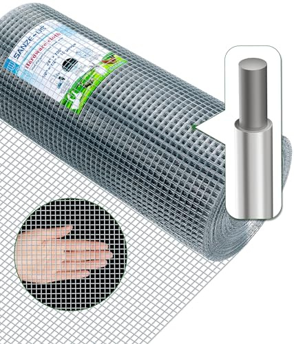 Hardware Cloth,1/2inch 24inx50ft 19 Gauge,Double-Layer Hot-Dip Galvanizing After Welding,Chicken Wire Netting Garden Wire Fencing Rabbit Snake Fence Chicken Coop Plant Supports