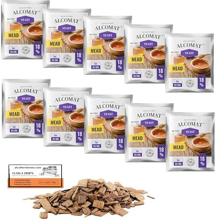 10 x Alcomat 5g/25L Methefe - Hefe zur Met-Gärung, Hefe für Honig, Weinhefe