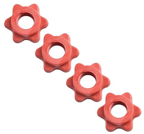 25mm(1) Dumbbell Nut 4pc Bar Check Collars Dumbbell Lock Nut Plastic Red Screw Spinlock Weight Practical