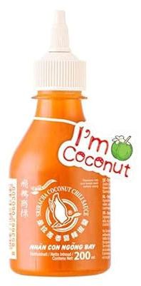 Salsa Sriracha con Leche de Coco 200 ml, picante suave y cremosa, estilo tailandés, ideal para noodles, ramen, wok, tacos y dips