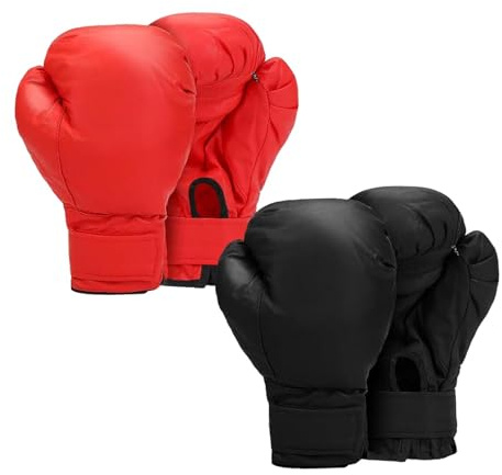 Aymzbd 2 Paires Gants de Boxe, MMA Sac de Frappe avec Rembourrage, Gants de Boxe pour Hommes, Femmes, Enfants, Gants d'entraînement pour Muay Thai, Kickboxing, Adultes