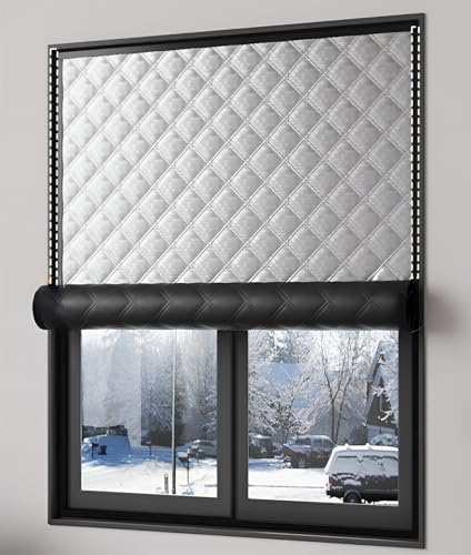Window Insulation Kit, 7MM Aluminum Foil Cotton Window Draft Blocker, Shed Insulation Kit, for Conservatory Roof Bathroom Blinds Window House Patio (Size : W80cmxH100cm)