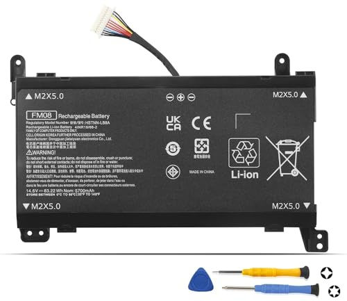 K KYUER 12-Pin FM08 TPN-Q195 Batterie pour HP Omen 17-an 17-an000 17-an100 17-an0xx 17-an1xx 17-an053ng 17-an089ng 17-an106nf an087ng an051ur HSTNN-LB8A HSTNN-LB8B 922753-421 922976-855 922977-855