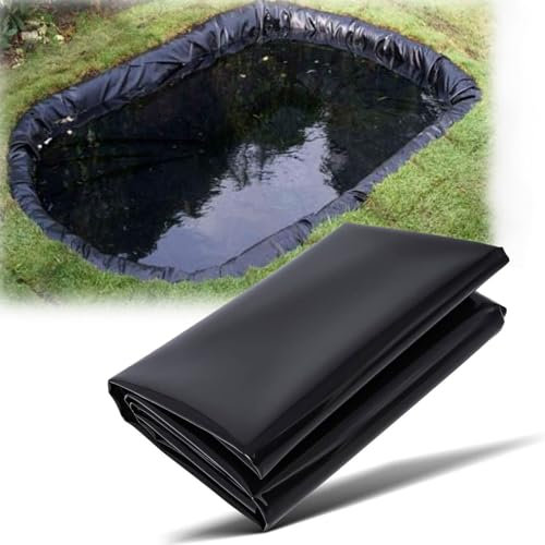 Black Preformed Pond Liner 0.5mm TearResistant Pond Liners for Waterproof Landscape Garden Pool Large Fish Pond Membrane 11x12.5m/36x41ft
