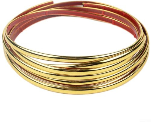 Besttoolifes Flexible Zierleiste, selbstklebend, abziehbar und metallisch, Spiegelrahmen, Wand-Eckenschutz, Kantenschutz, dekorative PVC-Ecke, dekorative Streifen für Fliesen, Spiegel, Decke (Gold)